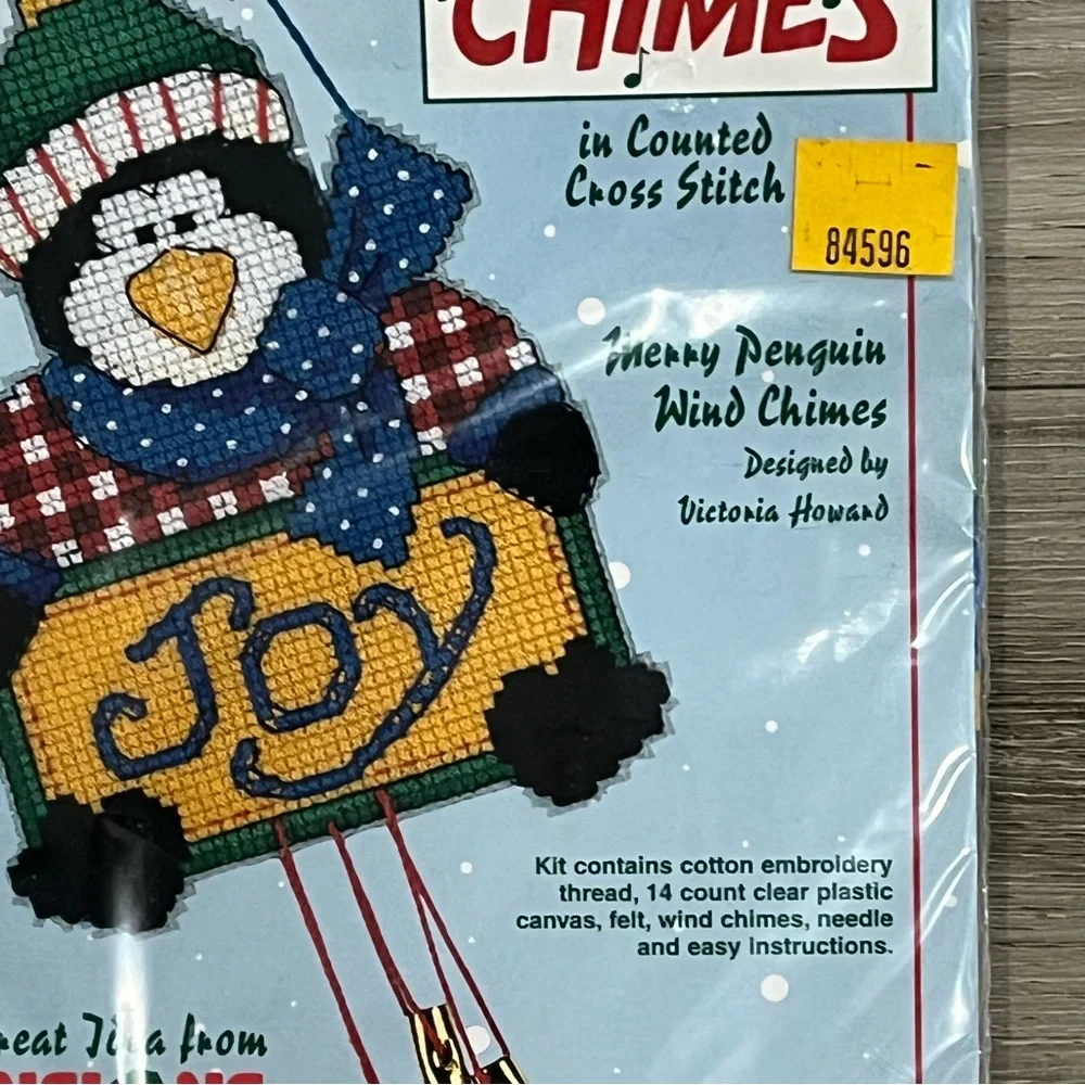 NWT Dimensions Wind Chimes Merry Penguin Counted Cross Stitch Kit - Picture 9 of 13